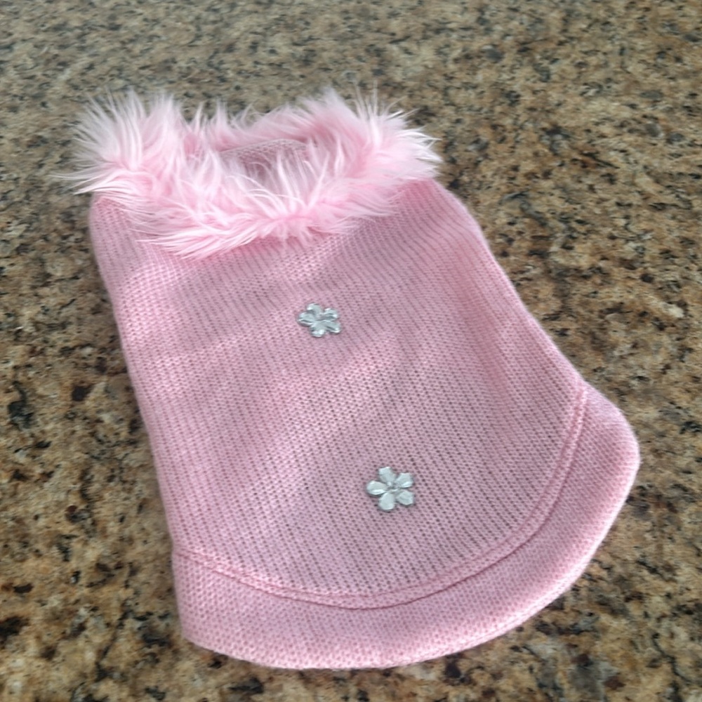 Dog sweater with faux fur